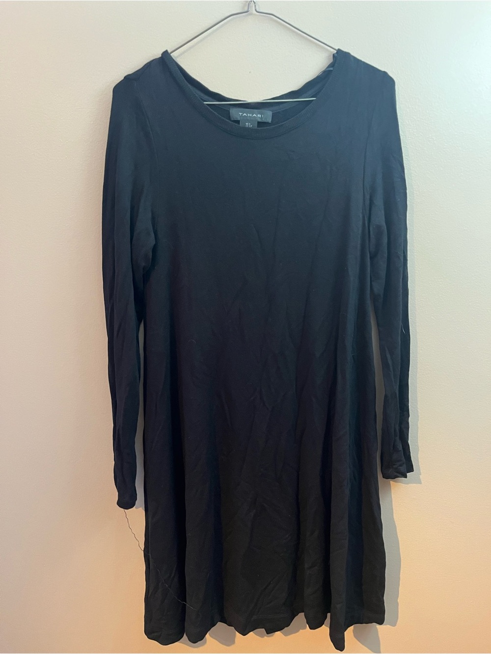 Black Long Sleeve Swing Dress